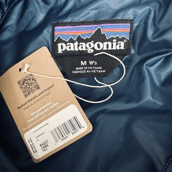 NWT Patagonia Nano Puff Women Medium Lagom Blue Insulated Quilted Hood Zip 84227 - Picture 5 of 7